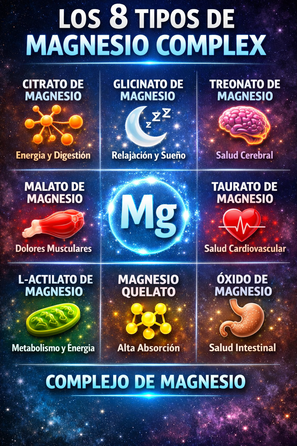 🔥2x1 Magnesio Complex 8 en 1 ORIGINAL 1000 mg ⭐ 120 Cápsulas en total