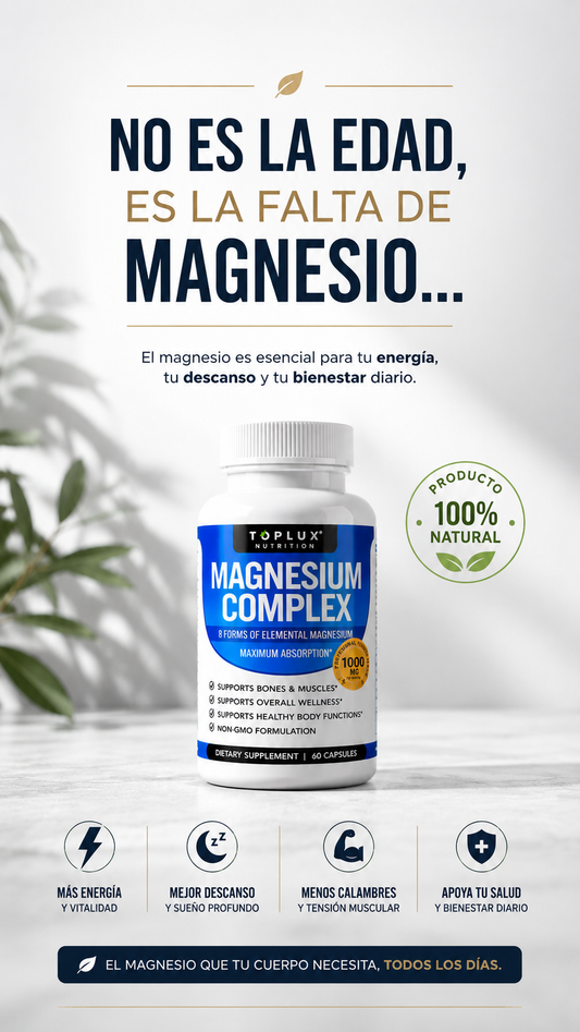 🔥Magnesio Complex 8 en 1 ORIGINAL 1000 mg ⭐ 120 Cápsulas en total.