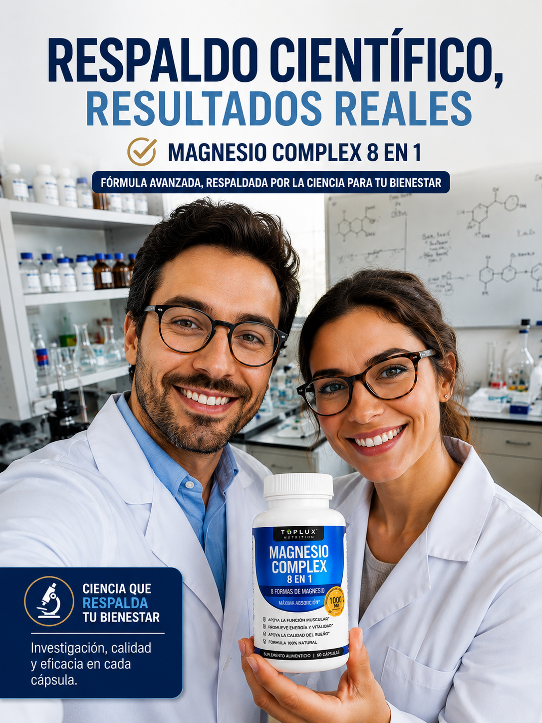 🔥Magnesio Complex 8 en 1 ORIGINAL 1000 mg ⭐ 120 Cápsulas en total.