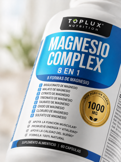 🔥Magnesio Complex 8 en 1 ORIGINAL 1000 mg ⭐ 120 Cápsulas en total.