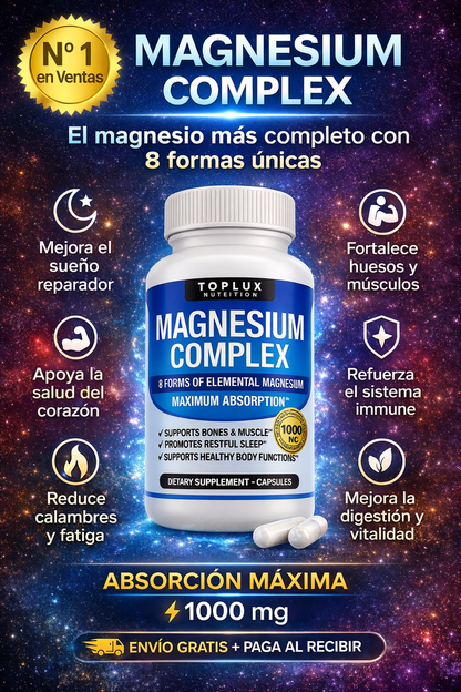 🔥2x1 Magnesio Complex 8 en 1 ORIGINAL 1000 mg ⭐ 120 Cápsulas en total