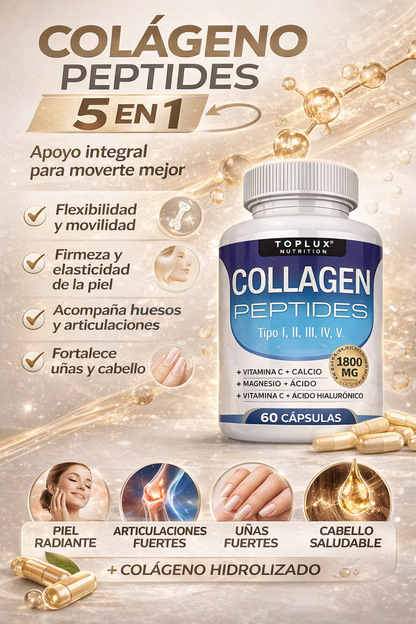 Colágeno Peptides 5 en 1 – Más movimiento, más bienestar.✅