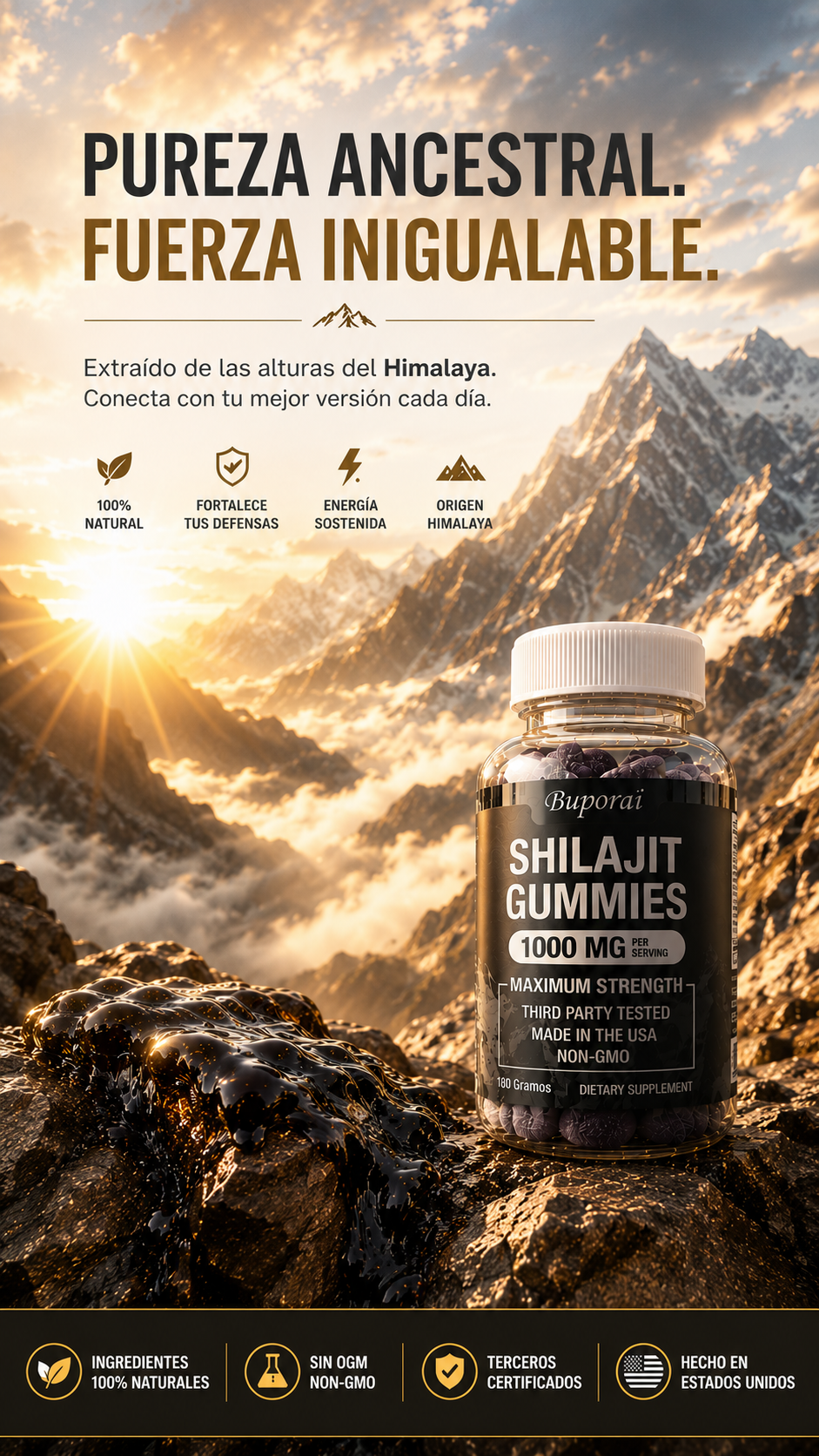 Shilajit Gomitas 1000MG -RECUPERA TU ENERGÍA, FUERZA Y VITALIDAD ⚡