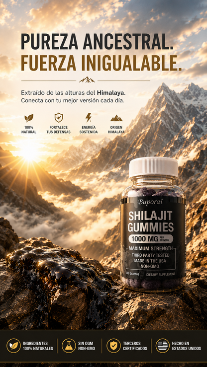 Shilajit Gomitas 1000MG -RECUPERA TU ENERGÍA, FUERZA Y VITALIDAD ⚡