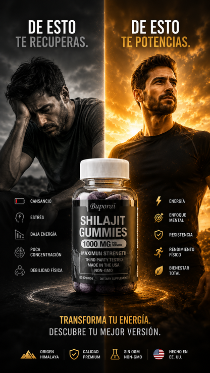 Shilajit Gomitas 1000MG -RECUPERA TU ENERGÍA, FUERZA Y VITALIDAD ⚡