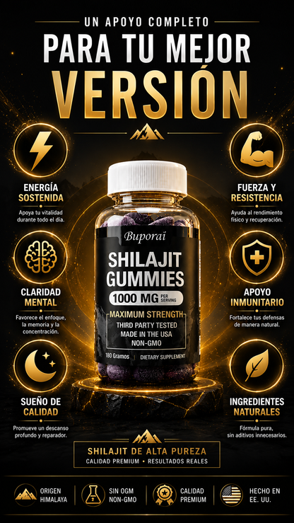 Shilajit Gomitas 1000MG -RECUPERA TU ENERGÍA, FUERZA Y VITALIDAD ⚡