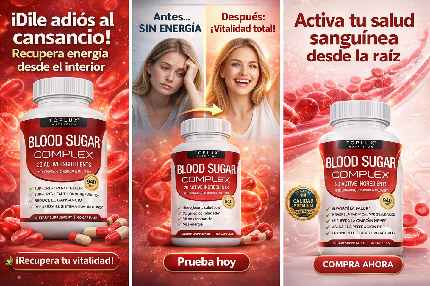 🩸 BLOOD SUGAR COMPLEX – 60 CÁPSULAS ✨Regula tus niveles de azúcar en sangre naturalmente