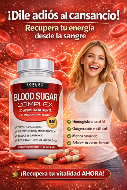 🩸 BLOOD SUGAR COMPLEX – 60 CÁPSULAS ✨Regula tus niveles de azúcar en sangre naturalmente