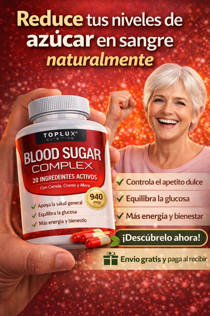 🩸 BLOOD SUGAR COMPLEX – 60 CÁPSULAS ✨Regula tus niveles de azúcar en sangre naturalmente