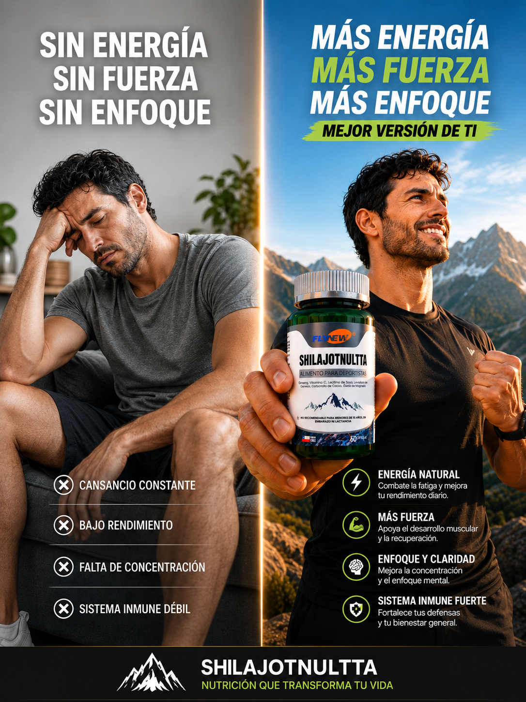 SHILAJIT ULTRA🔥 – Recupera la Fuerza que creías PERDIDA –60 CAPSULAS